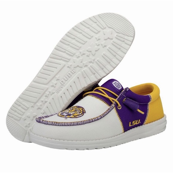Hey Dude Wally LSU Men 11 Purple Gold Slip On Shoes Tigers NCAA College Football main image 4